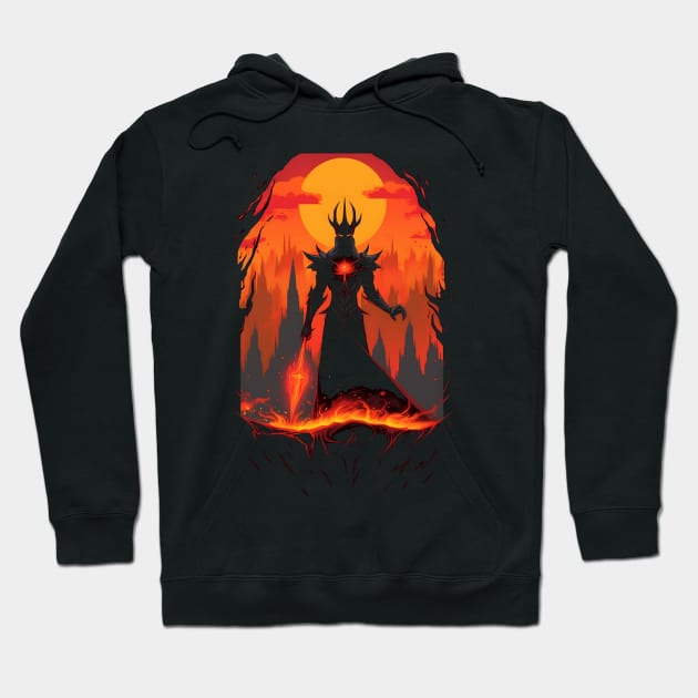 Lord of Darkness - Sunset at the Dark Land - Fantasy Hoodie by Fenay-Designs